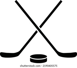 Hockey Stick Cross Puck Red Flat Stock Vector (Royalty Free) 512771359