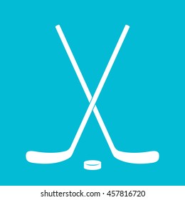 Crossed hockey sticks, vector illustration