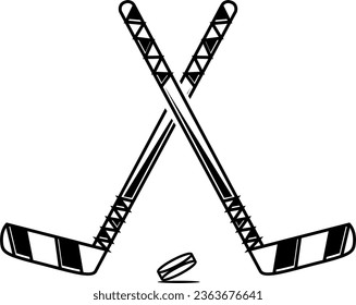 Crossed Hockey Sticks Vector Image