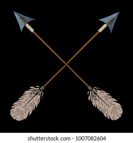 Crossed indian arrows.