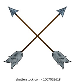 Crossed indian arrows.