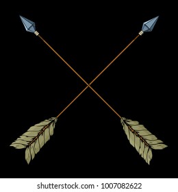 Crossed indian arrows.