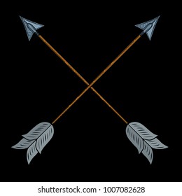 Crossed indian arrows.