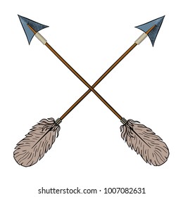 Crossed indian arrows.