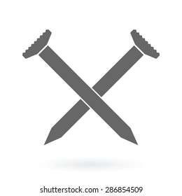 crossed industry nails icon vector illustration