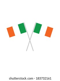 Crossed Irish Flags - Vector