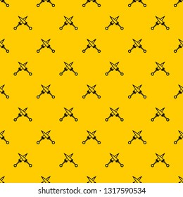 Crossed japanese daggers pattern seamless vector repeat geometric yellow for any design