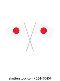 Crossed Japanese Flags - Vector