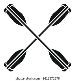 Crossed kayak paddle icon. Simple illustration of crossed kayak paddle vector icon for web design isolated on white background