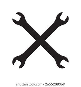 Crossed Key Icon Vector. Mechanic Concept Illustration on White Background.
