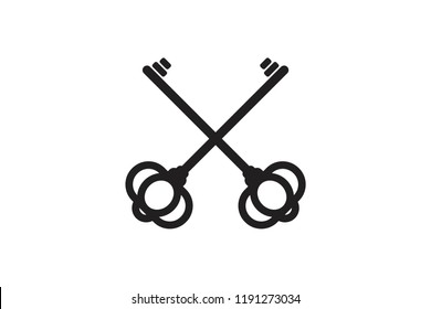 crossed key Logo Designs Inspiration Isolated on White Background