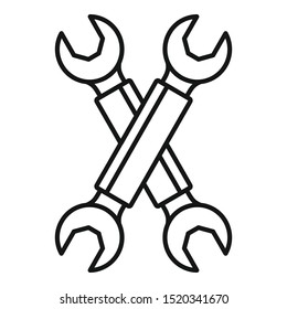 Crossed keys icon. Outline crossed keys vector icon for web design isolated on white background