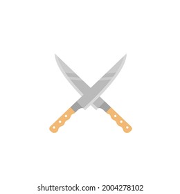 crossed kitchen knife or blade vector icon illustration design template web 