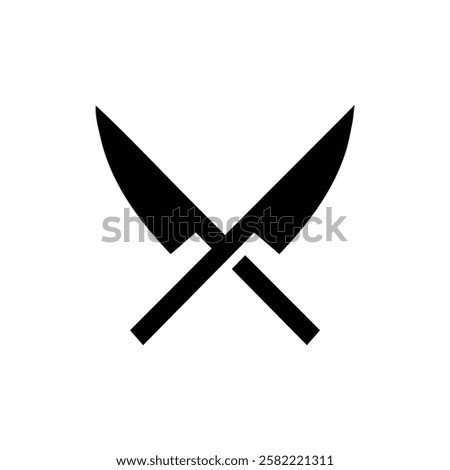 Crossed knife icon , utensil icon 
