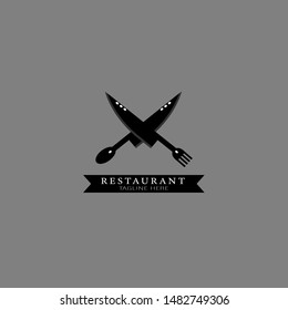 crossed knife, kitchen spatula. Design elements for logos, labels, emblems, signs, posters, t-shirts. Vector illustration - Vector