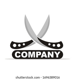crossed knife, sword  design logo vector
