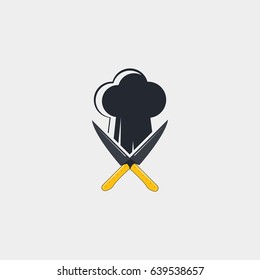 Crossed knives and chef hat