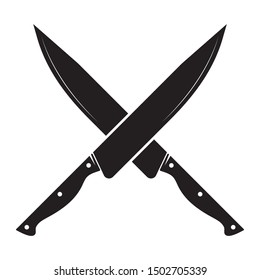 The Crossed Knives Icon. Knife And Chef, Kitchen Symbol. Flat Isolated Vector Illustration