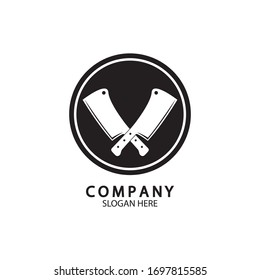 The crossed knives icon. Knife and chef, kitchen symbol. Flat illustration