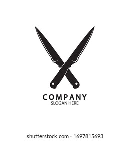 The crossed knives icon. Knife and chef, kitchen symbol. Flat illustration
