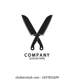 The crossed knives icon. Knife and chef, kitchen symbol. Flat illustration