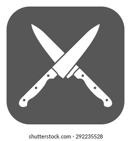 The Crossed Knives Icon. Knife And Chef, Kitchen Symbol. Flat Vector Illustration. Button