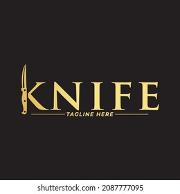 Crossed knives icon. Vector logo illustration isolated sign symbol