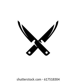 Crossed knives icon. Vector logo illustration isolated sign symbol