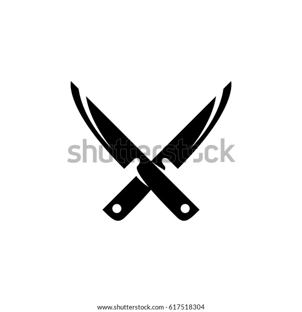 Crossed Knives Icon Vector Logo Illustration Stock Vector (Royalty Free