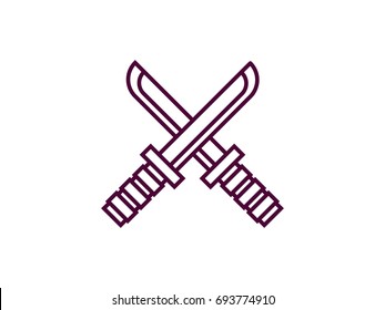crossed knives linear icon