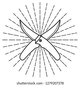 Crossed knives. Vector illustration.