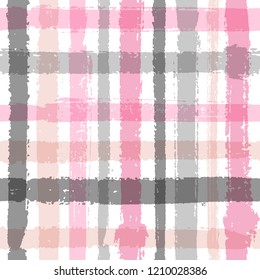 Crossed lines chequered pattern seamless stripes wallpaper. Grunge striped fabric print textile design. Vector intersecting lines lattice pattern. Paint texture cool crossed stripes grid.