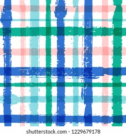 Crossed lines chequered pattern seamless stripes backdrop. Retro striped fabric print textile design. Vector intersecting lines plaid pattern. Abstract sharp crossed stripes graphics.