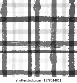 Crossed lines chequered pattern seamless stripes wallpaper. Stylish striped fabric print textile design. Vector intersecting lines kilt pattern.  