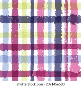 Crossed lines chequered pattern seamless stripes wallpaper. Boho striped fabric print textile design. Vector intersecting lines cloth pattern. Ink texture cool crossed stripes graphics.