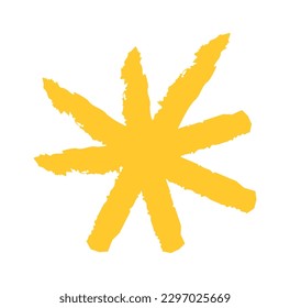 Crossed lines Linear children drawing. Vector illustration