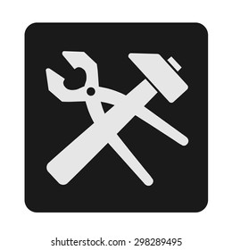 Crossed locksmith tools, hand-drawing a vector, black and white silhouette