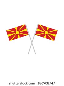 Crossed Macedonia Flags - Vector