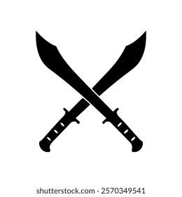 Crossed machete silhouette vector illustration design on white background.