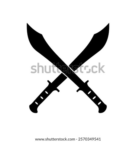 Crossed machete silhouette vector illustration design on white background.