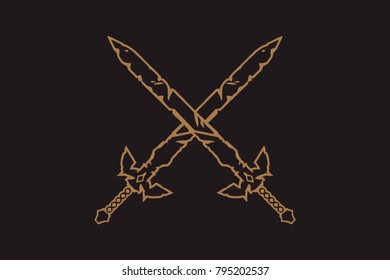 crossed magic swords, concept for video games