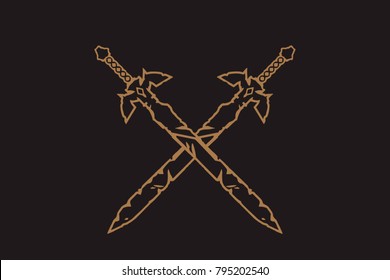 crossed magic swords, concept for video games