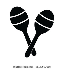 Crossed Maracas Silhouette Design musical instrument's silhouette. vector illustration