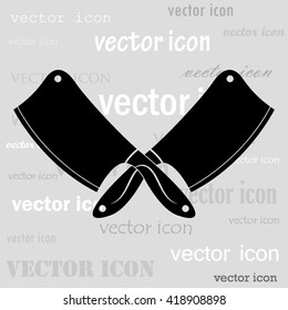 crossed meat choppers black vector icon