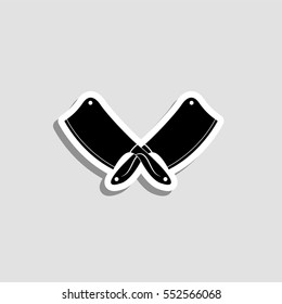 Crossed meat choppers  icon - vector  sticker