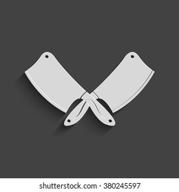 crossed meat choppers vector icon with shadow