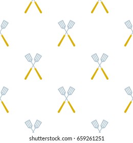 Crossed metal spatulas pattern seamless for any design vector illustration