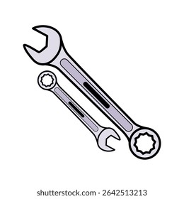 Crossed Metal Wrenches for Repairs