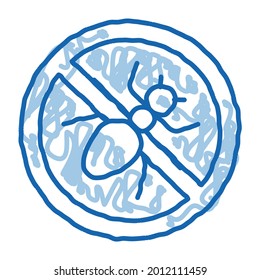 Crossed Mosquito sketch icon vector. Hand drawn blue doodle line art Crossed Mosquito isometric sign. isolated symbol illustration