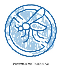 Crossed Mosquito sketch icon vector. Hand drawn blue doodle line art Crossed Mosquito isometric sign. isolated symbol illustration